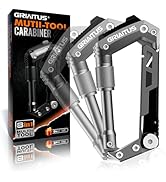 Carabiner Multitool with Pocket Knives, 8-in-1 EDC Carabiners, Serrated Knife, Rope Cutter, Screw...