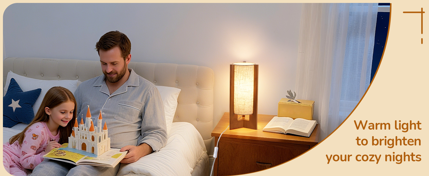Small Wood Table Lamp for Bedroom