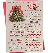 Hongshan Romantic Christmas Card for Wife,Special Xmas Card for Wife,Unique Christmas Idea Gift f...