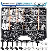 Bemaka 260Pcs Automotive Body Bolt &amp; U-Nut Clips Kit, 21 Sizes Multipurpose Fender Liner Clip M4....