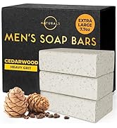 O NATURALS 7.76 oz (3PC) Exfoliating Soap Bar Cedarwood - Heavy Grit Mens Soap - All Natural Exfo...