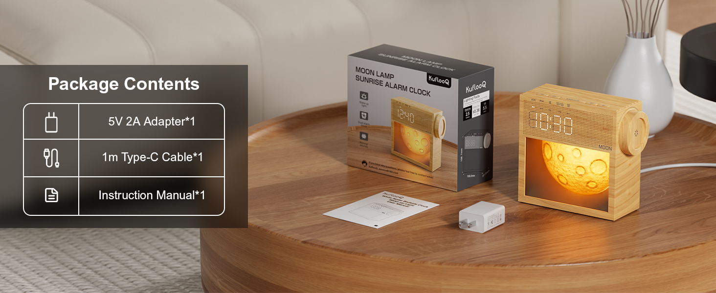 alarm clock for bedroom, sound machine with light, alarm clock for bad sleepers, nature alarm clock