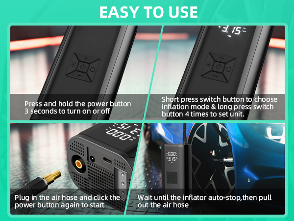 portable air compressor for car tires