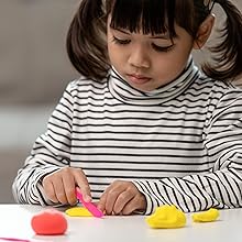 Kids can create any form imaginable when playing with clay modeling - let their creativity shine!