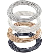 BENECREAT 48 Loops 4 Colors Spring Jewelry Wire, 2-1/4 inch Stackable Guitar String Bracelets Ste...