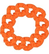 Motique Accessories Scrunchies for Women, Pack of 12, Orange | One Dozen Matching Hair Ties, Soft...
