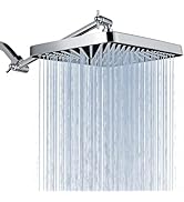 Nuodan 12" Rain Shower Head with 11" Extension Arm, Adjustable Height and Angle Rectangular High ...