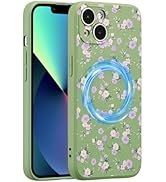 RALEAVO Magnetic for iPhone 15 Case [Compatible with MagSafe],Cute Floral Pattern Cover for Girls...