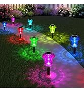 Gorrzai Solar Pathway Lights Outdoor 8 Pack Mushroom Garden Lights Waterproof Solar Powered Yard ...