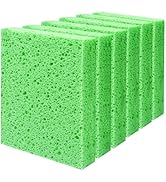 Cellulose Sponges, Large Size 4" x 6" x 1" - Heavy Duty Scrub Kitchen Sponge, Clean Tough Messes ...