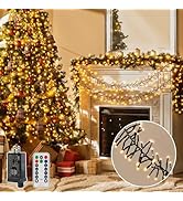 Ollny Cluster Lights for Christmas Tree, 1000LED 49ft Warm White Christmas Lights Outdoor 8 Modes...