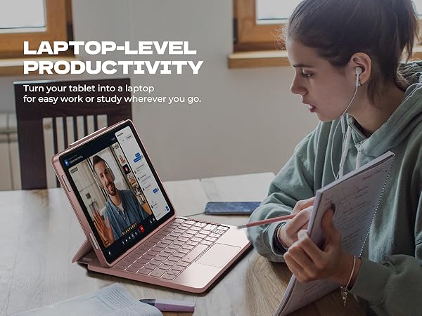 Dexnor for Samsung Galaxy Tab A9+ Plus Keyboard Case Ultra-light Magnetic Folio Keyboard Cover