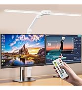 KableRika Desk Lamp,Double Head Desk Clamp Lamp with Remote,24W Led Desk Lights for Home Office U...