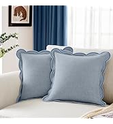 Ohocut Scalloped Pillow Cover Pack of 2 Spring Chenille Decorative Throw Pillow Covers Cute Boho ...