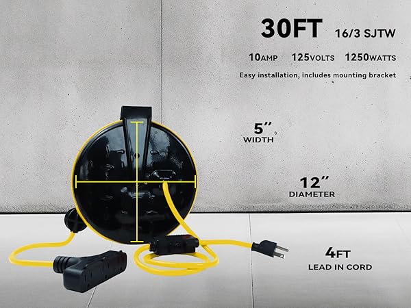 retractable power cord reel