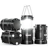 Xynover 4-Pack Portable Camping Lanterns,LED Battery Powered Lights Tent Lamp Magnetic Base,Hangi...