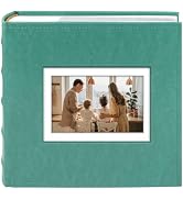 Golden State Art, Photo Album with Memo Writing Space hold 200 4x6 Horizontal Pictures, Leather C...