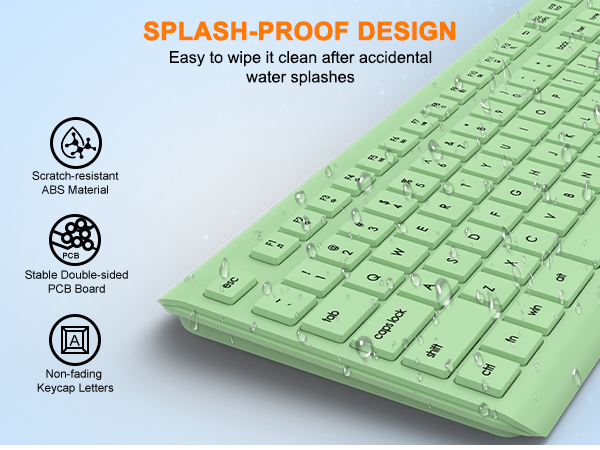 Wireless Keyboard and Mouse Combo, Full Size Silent Ergonomic Keyboard Mouse