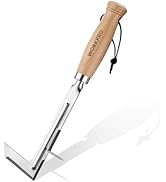 WORKPRO Crack Weeder, 12" Stainless Steel Crevice Weeding Tool with Beech Wood Handle, L-Shaped S...