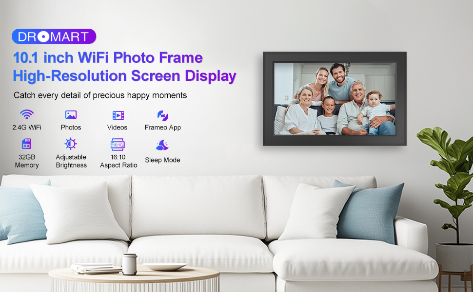 digital picture frame wifi smart photo frame electronic picture frame load from phone skylight