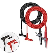 2pcs test leads with alligator clips black and red