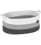 Optish Dog Toy Basket, Toy Box and Bin for Dog Cat Storage, 19.7" X 11" X 7.9" (30L) Large Woven ...