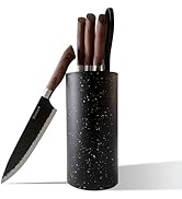 Knives Set with Block,High Carbon Stainless Steel Chef Knife Set with Universal Knife Block Suita...