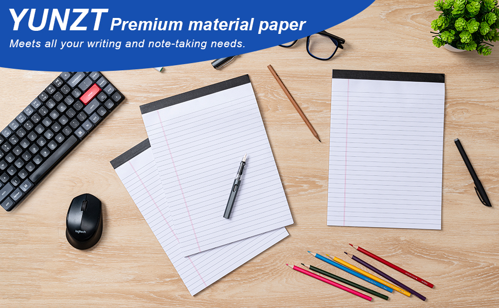 Legal Pads 5x8 Inch Writing Pads for Office Note Pads 5x8 for Work 80 GSM Paper College Ruled Legal