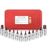 GETLITOOL 1/2 Inch Torx Bit Socket Set, 12 PCS Premium S2 Steel Star Bit Socket Set, Torx Socket ...