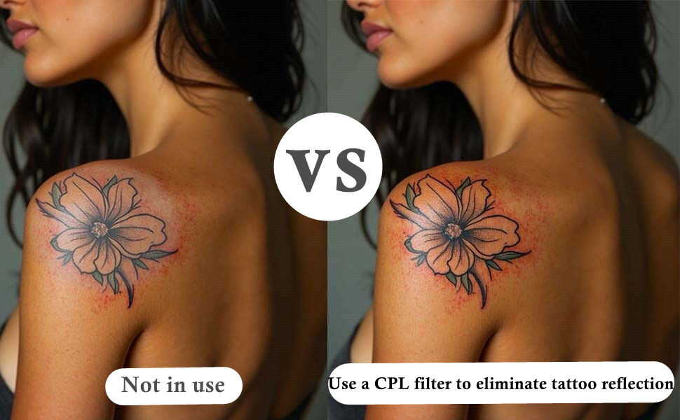 Tattoo shooting with CPL filter