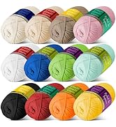 Soft Yarn for Crocheting – Crochet &amp; Knitting Yarn, Beginner Yarn with Easy-to-See Stitches, 12 x...