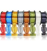 DO3D 1.75mm Silk PLA 3D Printer Filament Bundle, 8 Silk Shiny Colors: Gold/Silver/Copper/Bronze/B...