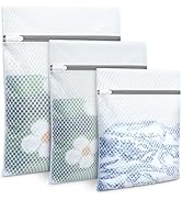 BAGAIL Laundry Bags Mesh Wash Bag for Intimates Lingerie and Delicates,3Pcs(Honeycomb, 1S, 1M, 1L)