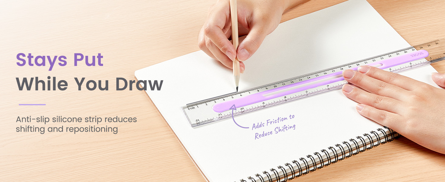 anti-slip 12 inch ruler