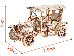 rokr 3d wooden puzzle car model kit mc801