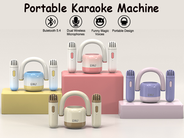 EWA Metal Mini Karaoke Machine for Kids,Girls,Boys