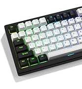 GMKWTL XVX White and Black Keycaps, Shine Through PBT Keycaps Cherry Profile, Custom Key caps Dou...