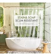 Bathway Shower Curtain Liner, Clear Shower Curtain Liner 72x75 PEVA Waterproof Shower Curtain Lin...