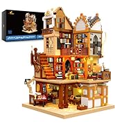 JMBricklayer Medieval Library Lighting Building-Bricks Set, 3294 PCS Modular House Construction B...