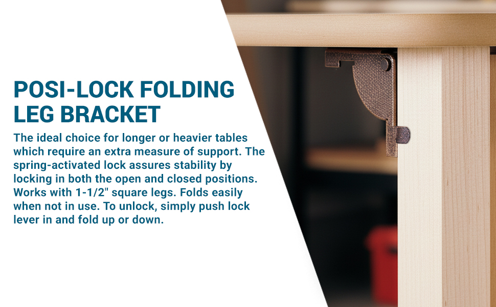 Durable Spring Activated Locking Table Leg Hinges