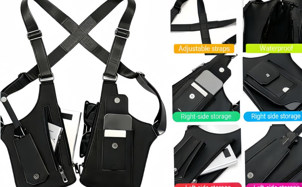 Double Shoulder Strap Multi-pocket Outdoor Anti-Theft Tactical Bag