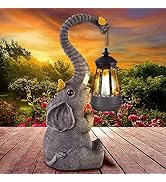Solar Outdoor Garden Statues Lights, Mom Gifts Birthday Gifts for Women, Lucky Elephant Unique Ho...