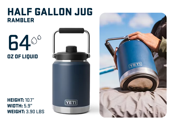 half gallon rambler jug holds 64 ounces