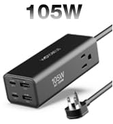 105W USB C PD 100W 65W PPS 45W 25W GaN Charger Station WOTOBEUS 1500W Power Strip
