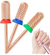 Safety Nail Drill Bits Carbide: 3Pcs 3/32" Large Barrel Smooth Round Top Safety Bits Set for Nail...