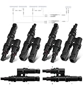 DALQUIS 3 Pairs T Branch Connectors, 2 to 1 Solar Branch Connectors, FMM+MFF Y Branch Solar Panel...