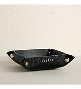 OLETHA Aesthetic Valet Tray, Little Catch-all Dish, Jewelry Holder for Travel, Black