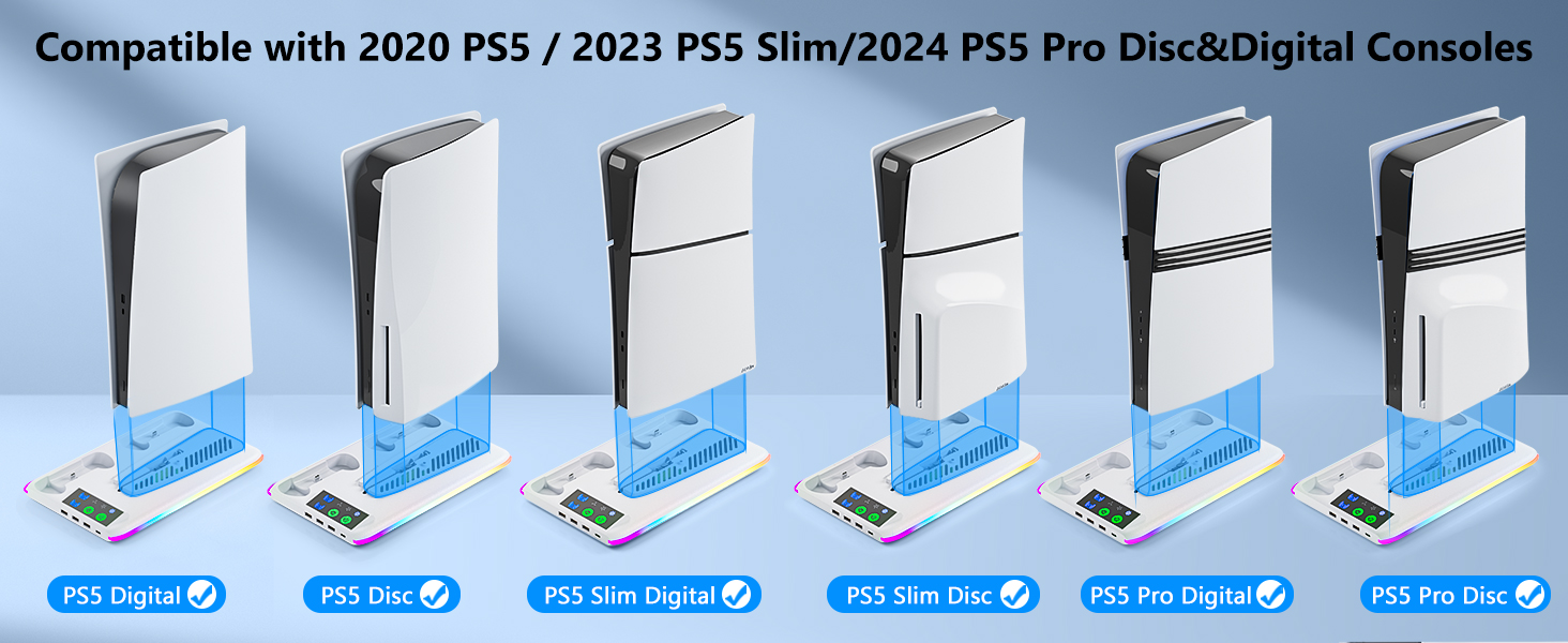 BRHE PS5/Slim/Pro Cooling &amp;amp; Charging Station,PS5/ Slim/Pro Stand,PS 5 Controller Charger