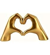 FANTESTICRYAN Small Heart Hands Statues Gold Hand Love Sculpture Decorative Home Decor Ornaments ...