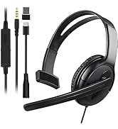 Joso Wired One Ear Headset with Mic, Single Ear Headset for PS5/PS4/Xbox/Switch/PC/iPad/Mac/Table...